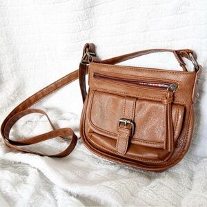 Brown Faux Leather Crossbody SmallWomen's Handbag Festival Boho-Style Purse